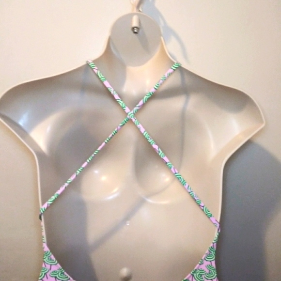 J. Crew Playa Key West One-Piece Pink & Green Beach Umbrella Print Swimsuit - Picture 7 of 13